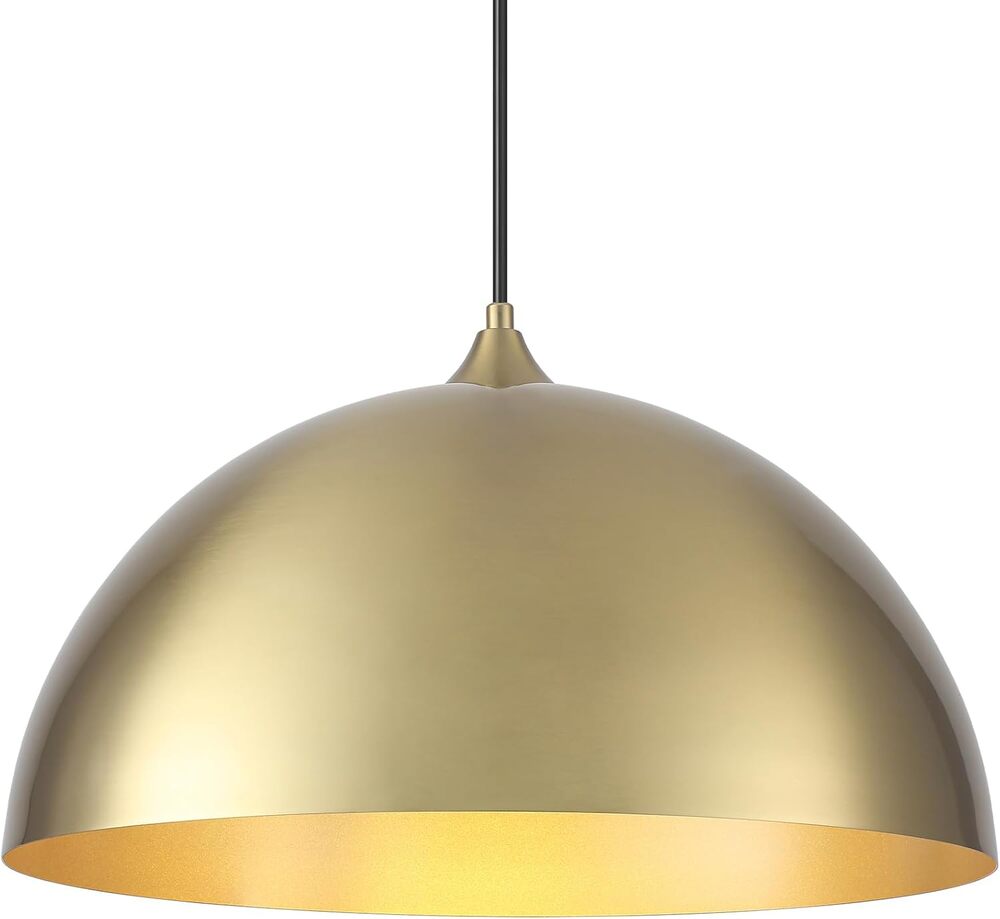 Woholitable 15.7" Gold Pendant Light Modern Farmhouse Kitchen Island Lamp